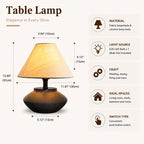 Avelino Farmhouse Ceramic Table Lamp – Black Base, Linen Shade