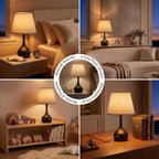 Avelino Touch Bedside Table Lamp – 3-Way Dimmable with Fabric Shade